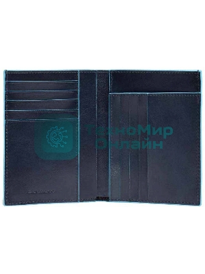 Кошелек мужской Piquadro Blue Square PU1393B2/BLU2, натур.кожа, темно-синий