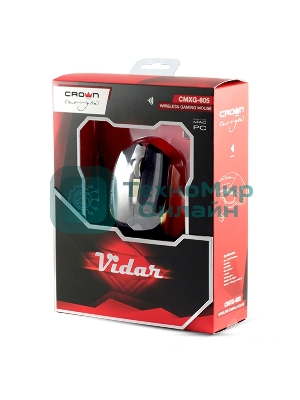 Мышь беспроводная Crown Gaming CMXG-605 черный, 1600 dpi, радиоканал, USB, кнопки - 6