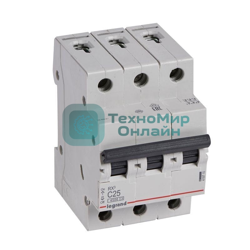 Выключатель автоматический модульный 3п C 25А 4.5кА RX3 Leg 419710
