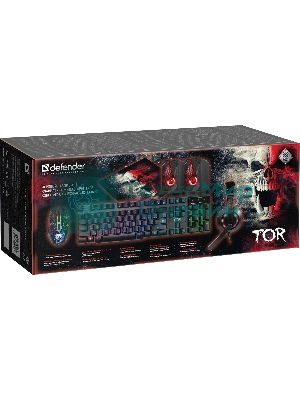 Комплект клавиатура+мышь Defender Tor MHP-127 проводной, USB, 3200 DPI, чёрный