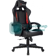 Кресло Zombie GAME TETRA черный/красный, экокожа, 120 кг, механизм качания