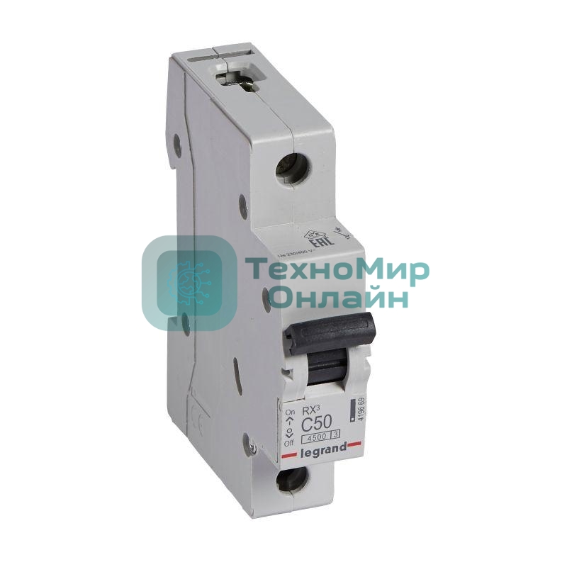 Выключатель автоматический Legrand 419669 RX3 4,5кА 50А 1П C