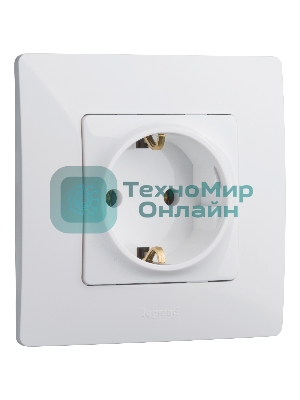 Розетка ETIKA 2К+З на винтах, белый ETIKA Розетка 2К+З на винтах, белый