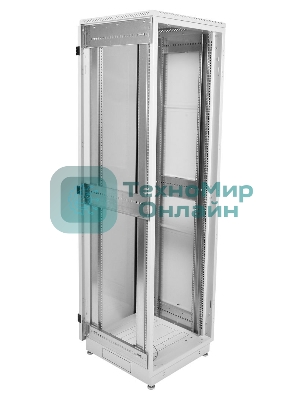 Шкаф телекоммуникационный напольный 42U (600x1000) дверь перф. 2шт, черный