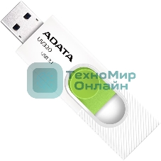 Флешка USB ADATA UV320 (AUV320-512G-RWHGN), 512Gb, USB 3.2 Gen1, R/W 100/30, белый/зеленый