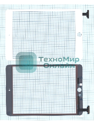 Сенсорное стекло (тачскрин) Ipad mini 3 (retina) no IC (A1599, A1600). белое