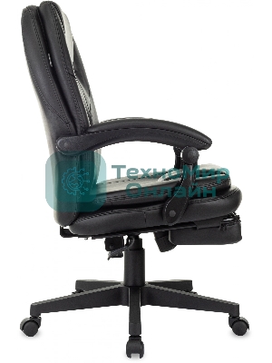 Кресло Бюрократ CH-868N-BF черный, экокожа, подставка для ног