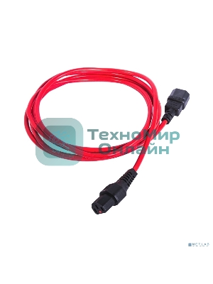 Шнур питания с фиксатором REM IEC 60320 C13/IEC 60320 C14, 10 А/250 В (3 * 1,0), 3 м, красный R-10-Cord-C13-C14-3-Red