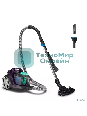 Пылесос Philips FC9571/01 черный/фиолетовый, 410/1900 Вт, уборка сухая, пылесборник контейнер 1.5 л