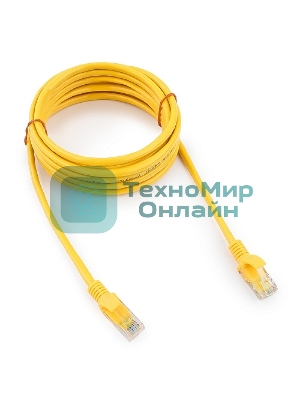 Патч-корд UTP Cablexpert cat.5e, 3м, литой, многожильный, желтый