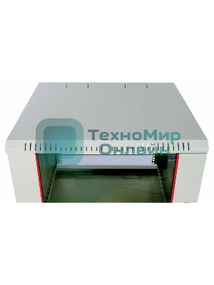 Шкаф настенный ЦМО ШРН-Э-9.650 9U 600x650мм пер.дв.стекл несъемные бок.пан. серый