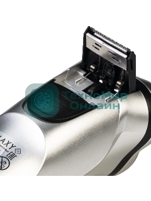 Электробритва Galaxy Line GL 4209, серебряный с черным, роторная, аккумуляторная, 5 Вт, Li-Ion аккумулятор емкостью 600 мА*ч, время непрерывной работы до 1,5 ч, ножи из нержавеющей стали, 3 независимые плавающие головки, возможность промывки бреющего блока, индикатор заряда и работы, встроенный триммер для подравнивания висков, USB зарядка