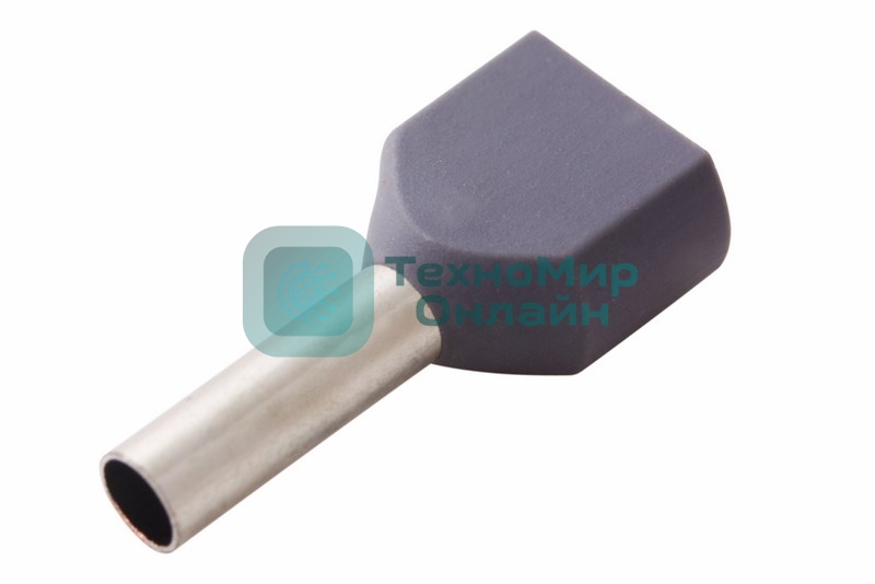 Наконечник штыревой втулочный изолированный Rexant F-10 мм 2х2.5 мм² (НШВи(2) 2.5-10/НГи2 2,5-10) серый