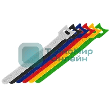 Набор хомутов-стяжек многоразовых на липучке Rexant 310х16 мм, цветная, упаковка 12 шт.