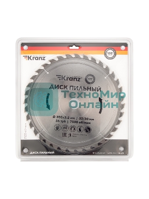 Диск пильный Kranz 300 мм х 36 зуб х 32/30 мм