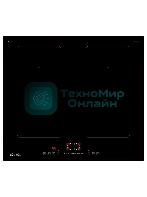 Индукционная варочная панель Monsher MHI 6026, 60 см, индукция, High-Tech, inverter, 9 уровней мощности, бустер, Stop and Go, автоматическое отключение, таймер, индикатор остаточного тепла, сенсорное/слайдерное управление, черный
