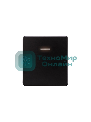 Выключатель Kranz ROUND 1 кл проходной (переключатель) с подсветкой 10А с/у оникс