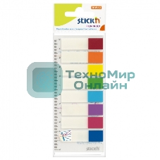 Закладки самоклеящиеся, индексы пластиковые Hopax 21467 12x45мм, 8 цветов в упаковке, 15 листов, на линейке с цветным краем, европодвес