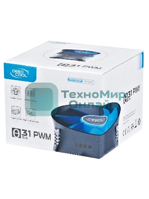 Кулер для процессора DEEPCOOL THETA 31 PWM черный/синий, 92 мм, алюминий/медь, 2400 об/мин, 32.5 дБ, 4 pin, 95 Вт, 60 мм