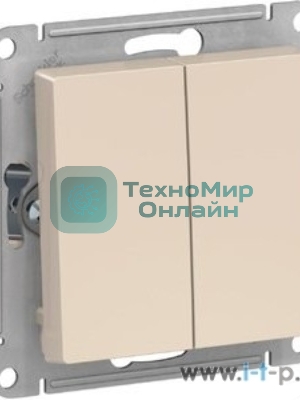 Механизм выключателя 2-кл. СП AtlasDesign 10А IP20 (сх. 5) 10AX беж.