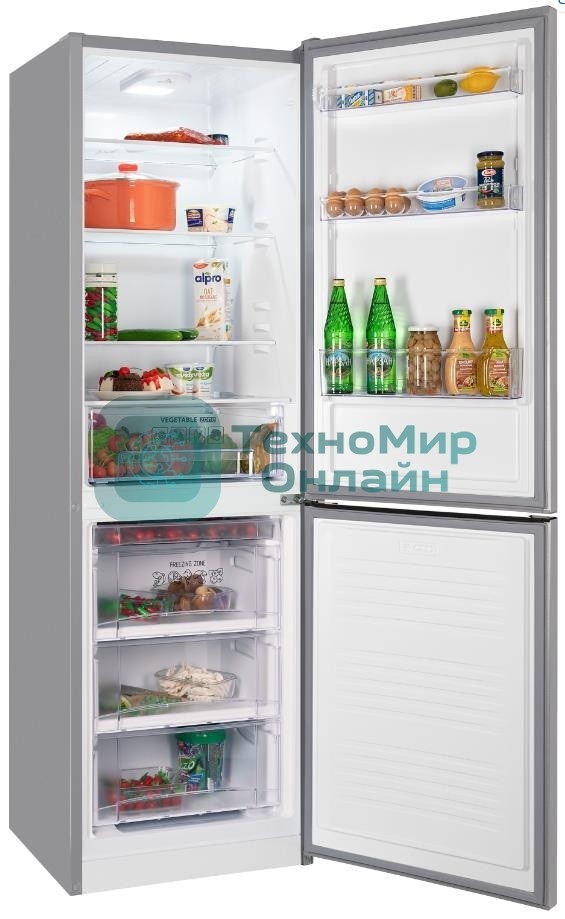 Холодильник Nordfrost NRB 162NF S серебристый двухкамерный 205/105 л морозилка снизу