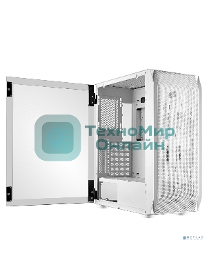 Компьютерный корпус Ginzzu GL 185 белый боковая дверца закаленное стекло на петлях на магнитах