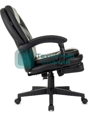 Кресло Бюрократ CH-868N-BF черный, экокожа, подставка для ног