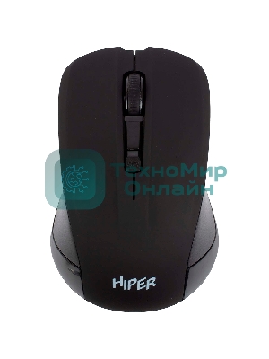 Мышь беспроводная HIPER HOMW-101, 1000-1600 dpi, оптический, 4 кнопки, Soft-touch покрытие, USB-приемник, 2,4 ГГц, батарея 1хАА, черный (HOMW-101)
