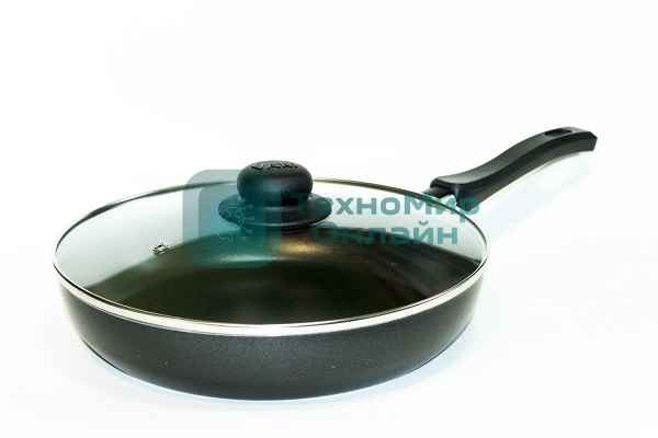 Сковорода PROMO PR-P2706 с крышкой, 26 см, штамп.алюминий, антиприг.покрытие