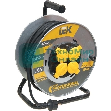 Катушка УК40 IEK WKP16-16-04-40-44 на мет с т/з 4 места 2 Р + P Е/40м КГ 3х1,5мм2 IP44 