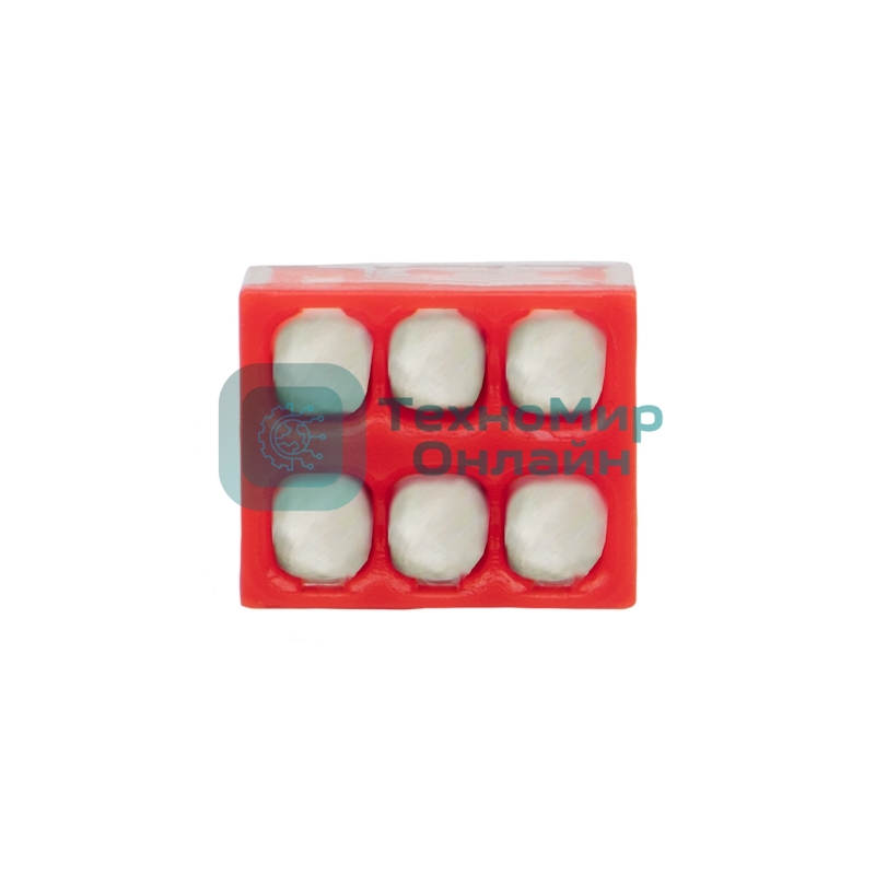 Экспресс-клемма с пастой Rexant СМК 2273-246, 6-проводная 0.5-2.5 мм², прозрачная (100 шт./уп.)