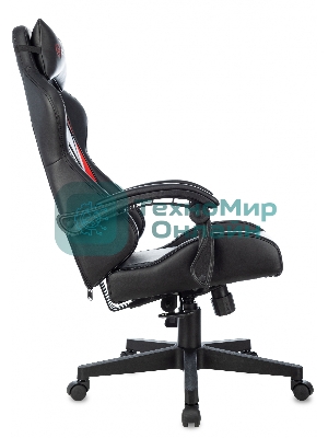 Кресло Zombie GAME TETRA черный/красный, экокожа, 120 кг, механизм качания