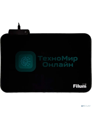 Коврик игровой для мыши Filum FL-MPL-M-GAME серия- Bulldozer, черный, подсветка, оверлок, размер “M”- 350x250x4 мм, ткань+резина.