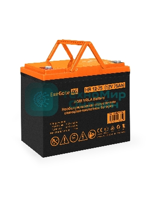 Аккумуляторная батарея ExeGate EX282984RUS HR 12-75 (12V 75Ah, под болт М6)