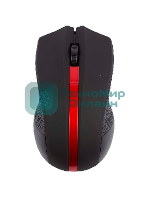 Мышь беспроводная HIPER HOMW-073 черный/красный, 1000 dpi, радиоканал, USB, кнопки - 3