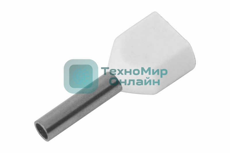 Наконечник штыревой втулочный изолированный Rexant F-8 мм 2х0.5 мм² (НШВи(2) 0.5-8/Ги2 0,5-8) белый