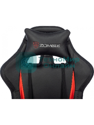 Кресло Zombie GAME TETRA черный/красный, экокожа, 120 кг, механизм качания