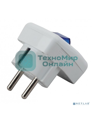 Вилка с/з с выключателем Vx5-W ЭРА 16A белая (24/384/3072)