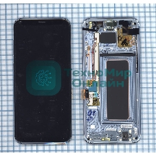 Дисплей для Samsung Galaxy S8 Plus SM-G955F черный с голубой рамкой