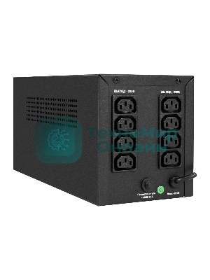 Источник бесперебойного питания ExeGate Power NB-2000.LED.AVR.8C13 (2000VA/1200W, LED, AVR, 8*C13, батарея 12V 9Ah - 2 шт., металлический корпус, Black)