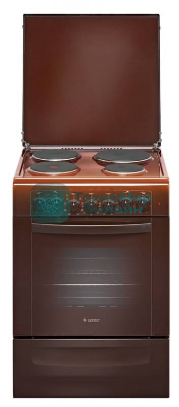 Плита электрическая Gefest 6140-02 0001 коричневый, конфорок 4 электрических, духовка 55 л, 60 см x 85 см x 60 см