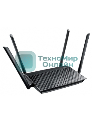 Маршрутизатор беспроводной Asus RT-AC1200 10/100BASE-TX черный (Dual Band)