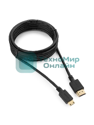 Кабель HDMI-miniHDMI Cablexpert CC-HDMI4C-10, 19M/19M, v2.0, медь, позол.разъемы, экран, 3.0м, черный, пакет