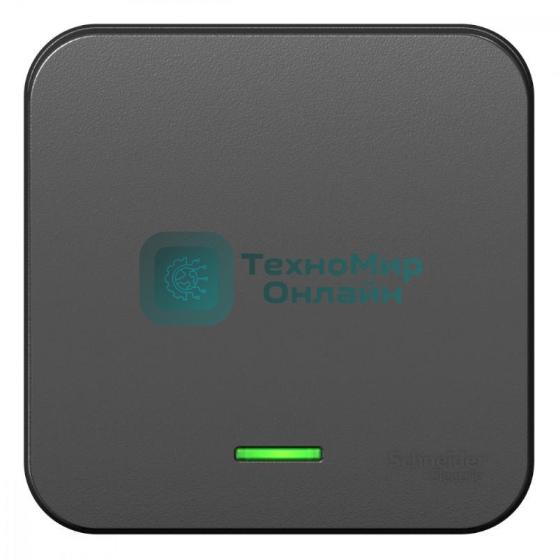 Выключатель 1-кл. ОП Blanca 10А IP20 (сх. 1) 250 В с подсветкой с изолир. пластиной антрацит SchE