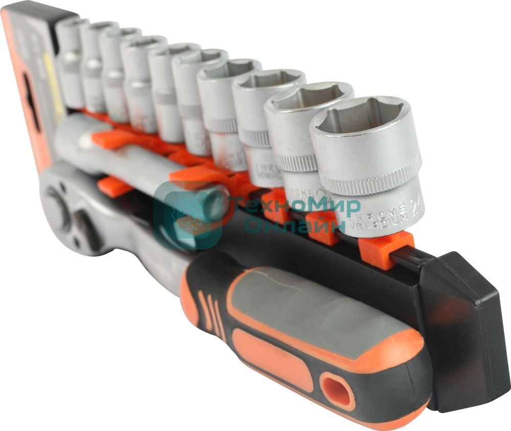 Набор торцовых головок PATRIOT SSR-1/2, CrV сталь, трещотка, удлинитель, 12 предм.Тороцовые головки 10 шт: 10,11,12,13,14,15,17,19,22,24мм удлинитель 125мм 1шт трещотка 72 зуба 1 шт