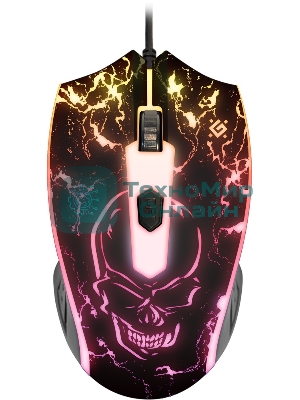 Мышь проводная Defender Overmatch GM-069 черный, 2400 dpi, USB, кнопки - 4