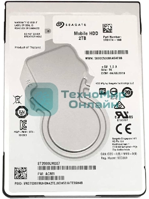 Жесткий диск Seagate Original SATA-III 2Tb ST2000LM007 (5400rpm) 128Mb 2.5