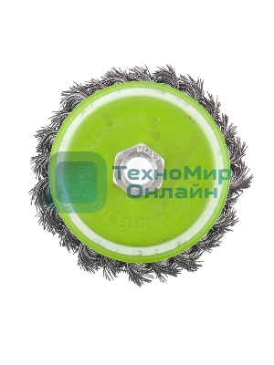 Щетка для УШМ Сибртех 100 мм, М14, Чашка, крученая проволока 0,5 мм