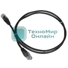 Патч-корд TWT UTP кат.5e, с заливными колпачками, 0.15 м, черный