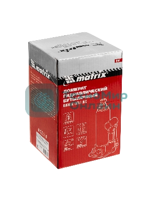 Домкрат гидравлический бутылочный Matrix, 3 т, h подъема 178–343 мм